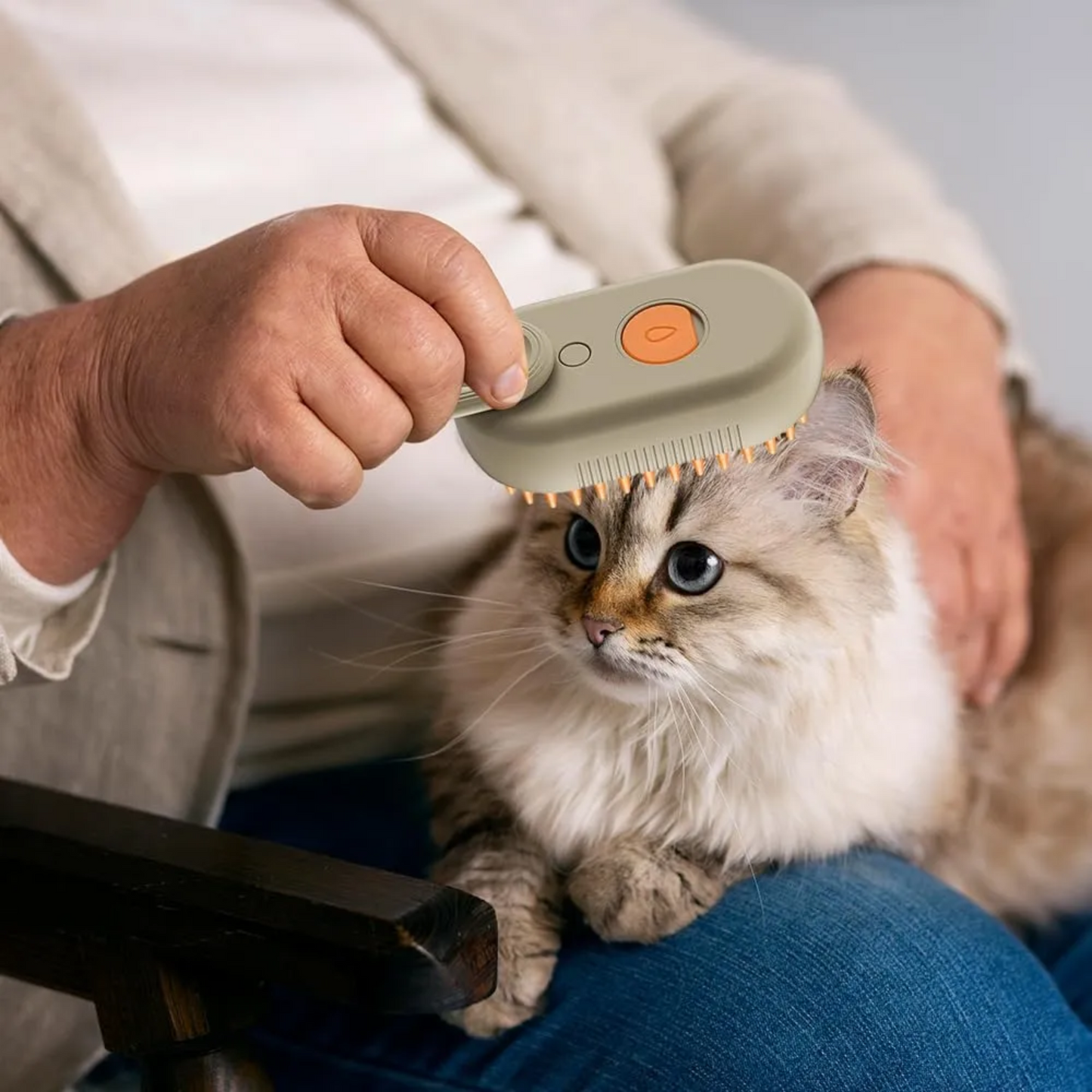 Cepillo Eléctrico a Vapor Para Mascotas