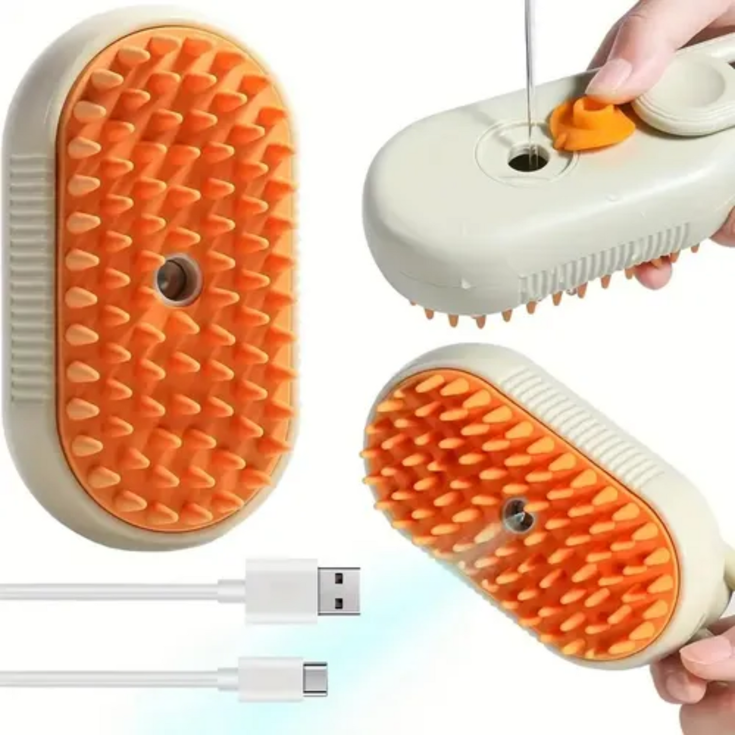 Cepillo Eléctrico a Vapor Para Mascotas