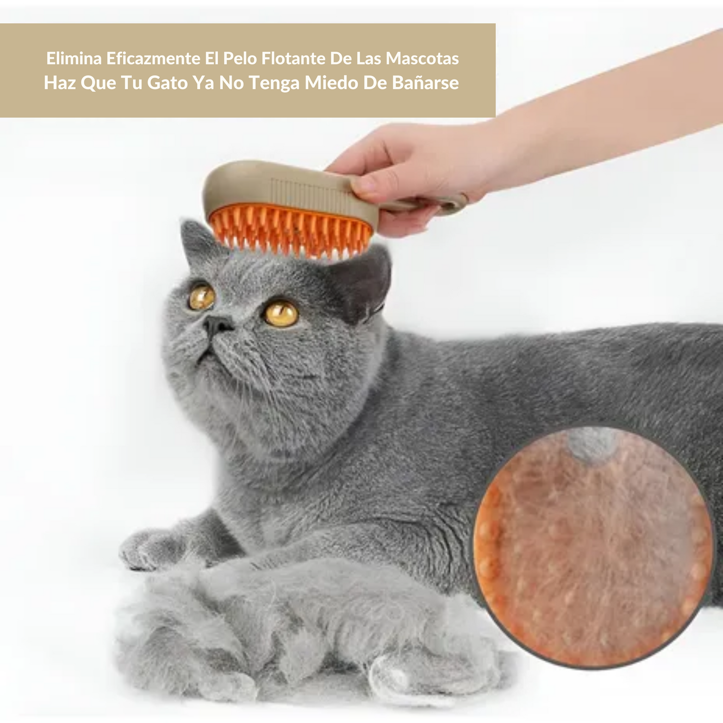 Cepillo Eléctrico a Vapor Para Mascotas