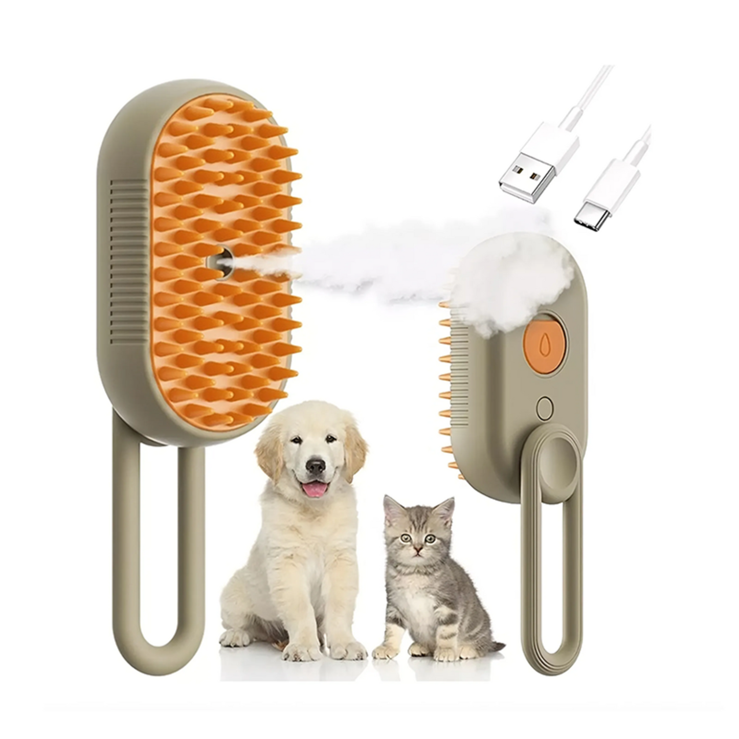 Cepillo Eléctrico a Vapor Para Mascotas